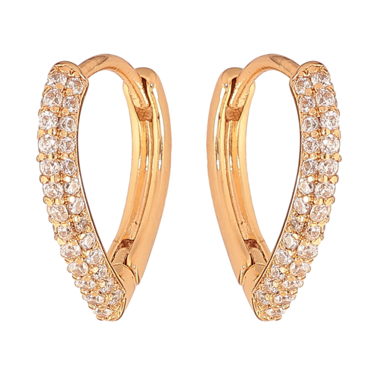 Сережки Xuping колір Позолота 18К колечка "Інкрустація кристалами" фото №8 Сережки Xuping колір Позолота 18К колечка "Інкрустація кристалами" фото №8