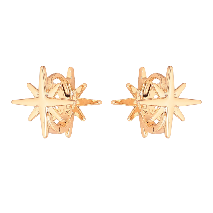 Сережки Xuping колір Позолота 18К колечка "Зірки" фото №20 Сережки Xuping колір Позолота 18К колечка "Зірки" фото №20