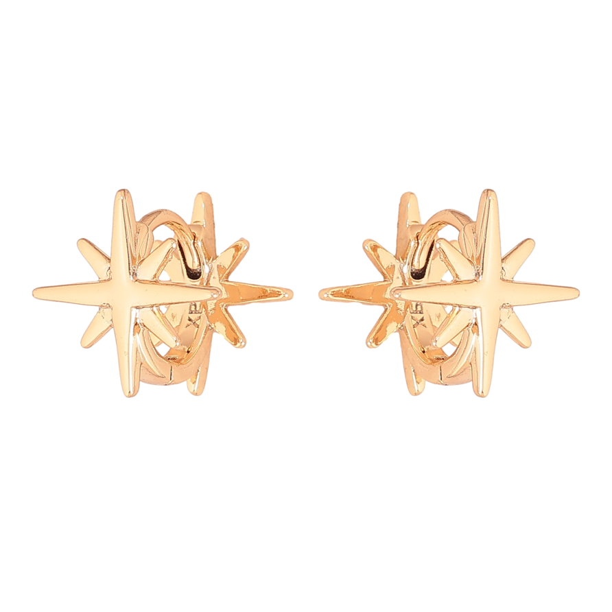 Серьги Xuping цвет Позолота 18К колечки "Звезды" фото №1 Серьги Xuping цвет Позолота 18К колечки "Звезды" фото №1