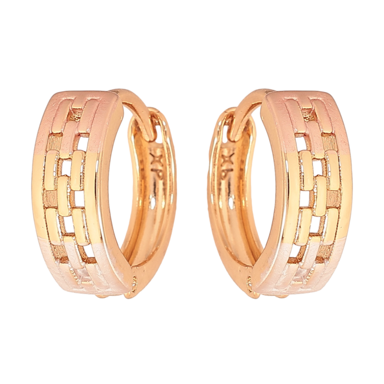 Сережки Xuping колір Позолота 18К колечка "Візерунок з фарбуванням емаллю" фото №1