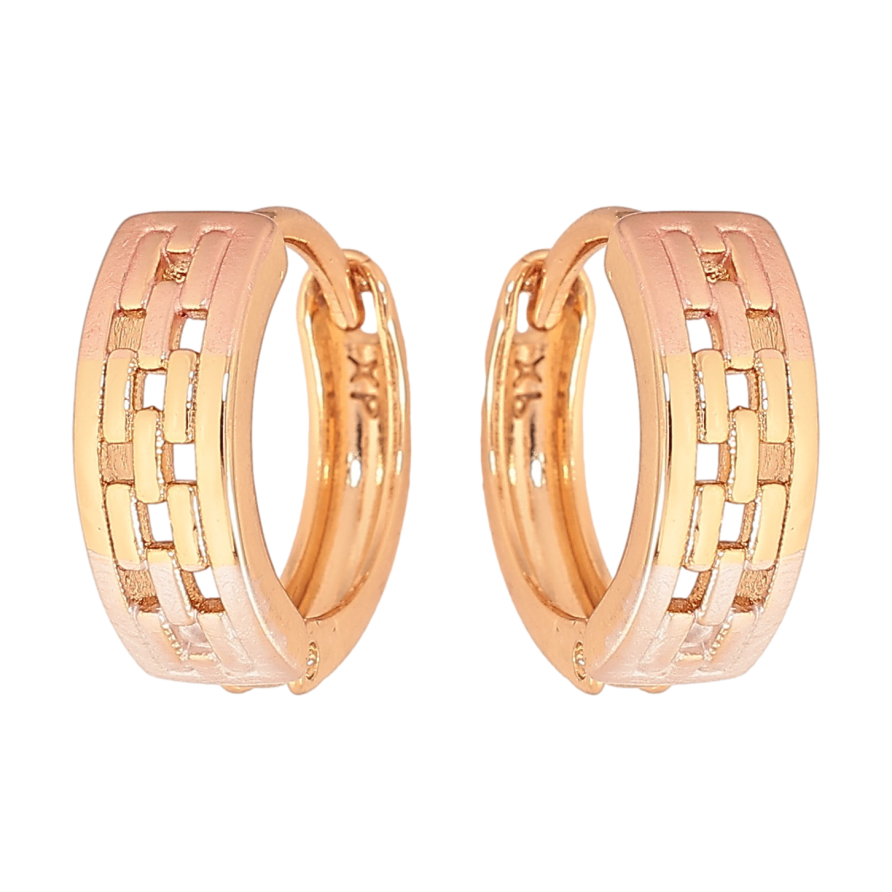 Серьги Xuping цвет Позолота 18К колечки "Узор с покраской эмалью" фото №1 Серьги Xuping цвет Позолота 18К колечки "Узор с покраской эмалью" фото №1