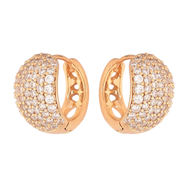 Сережки Xuping колір Позолота 18К колечка "Інкрустація кристалами" фото №1