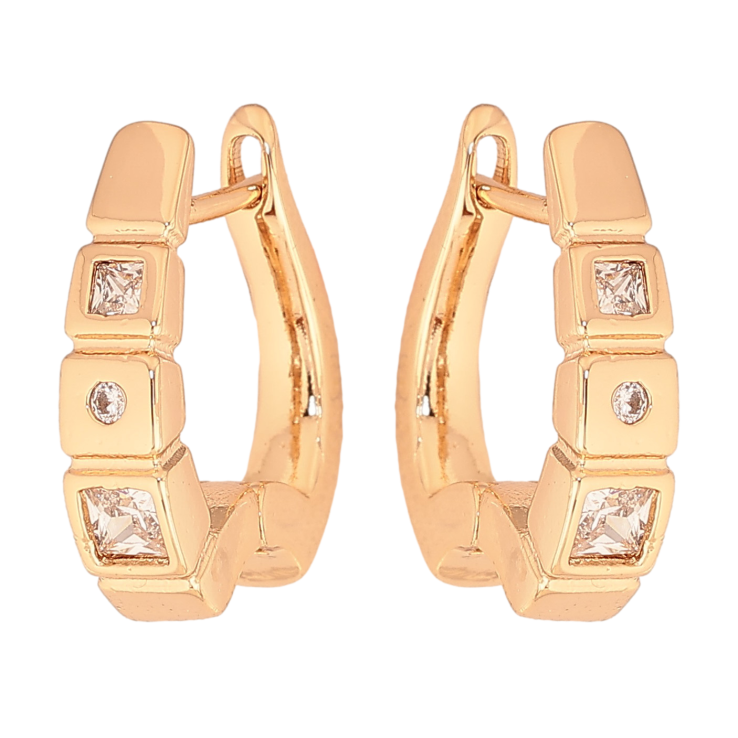 Серьги Xuping цвет Позолота 18К английський замок "Узор с кристаллами" фото №8 Серьги Xuping цвет Позолота 18К английський замок "Узор с кристаллами" фото №8