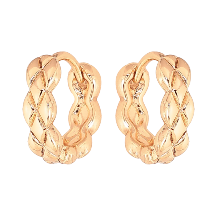 Сережки Xuping колір Позолота 18К колечка "Декоративний візерунок" фото №4