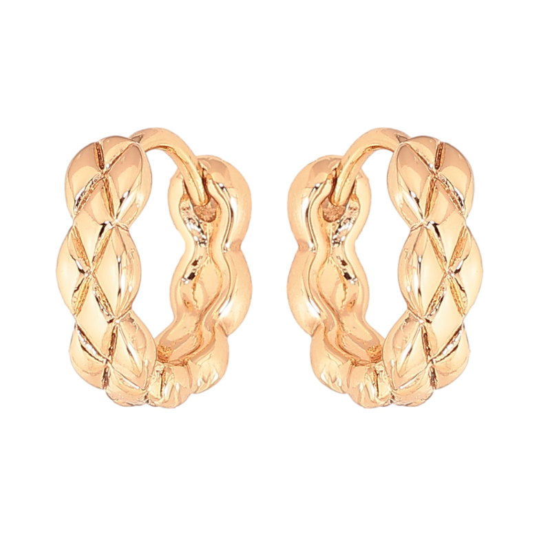 Серьги Xuping цвет Позолота 18К колечки "Декоративный узор" фото №4 Серьги Xuping цвет Позолота 18К колечки "Декоративный узор" фото №4