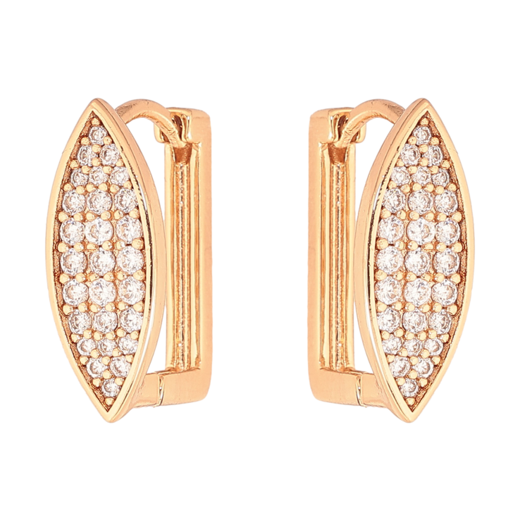 Сережки Xuping колір Позолота 18К колечка "Інкрустація кристалами" фото №18