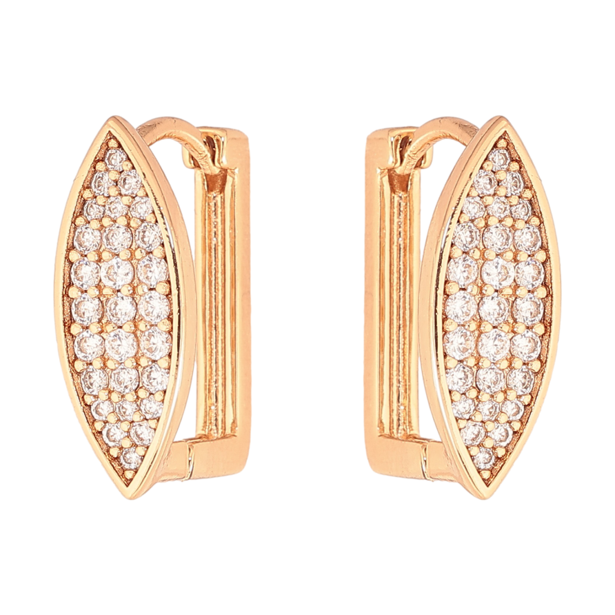 Сережки Xuping колір Позолота 18К колечка "Інкрустація кристалами" фото №1 Сережки Xuping колір Позолота 18К колечка "Інкрустація кристалами" фото №1