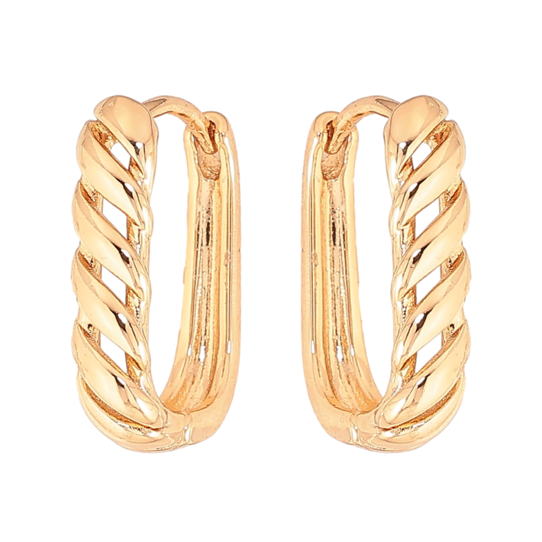 Серьги Xuping цвет Позолота 18К колечки "Декоративный узор" фото №1