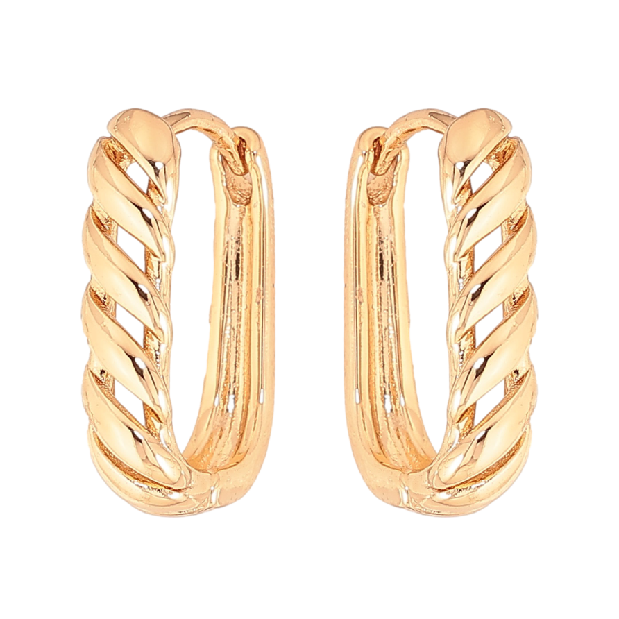 Серьги Xuping цвет Позолота 18К колечки "Декоративный узор" фото №1