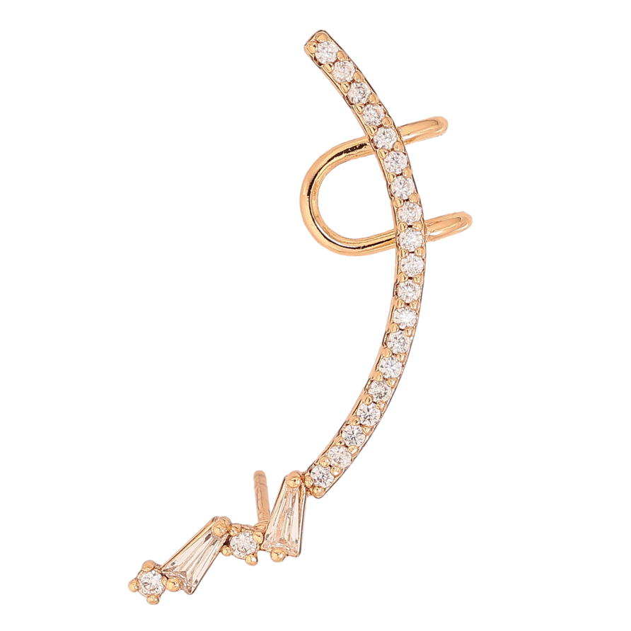 Серьги Xuping цвет Позолота 18К каффа-пусет "Кристальная бабочка" (1шт) на левое ухо фото №1