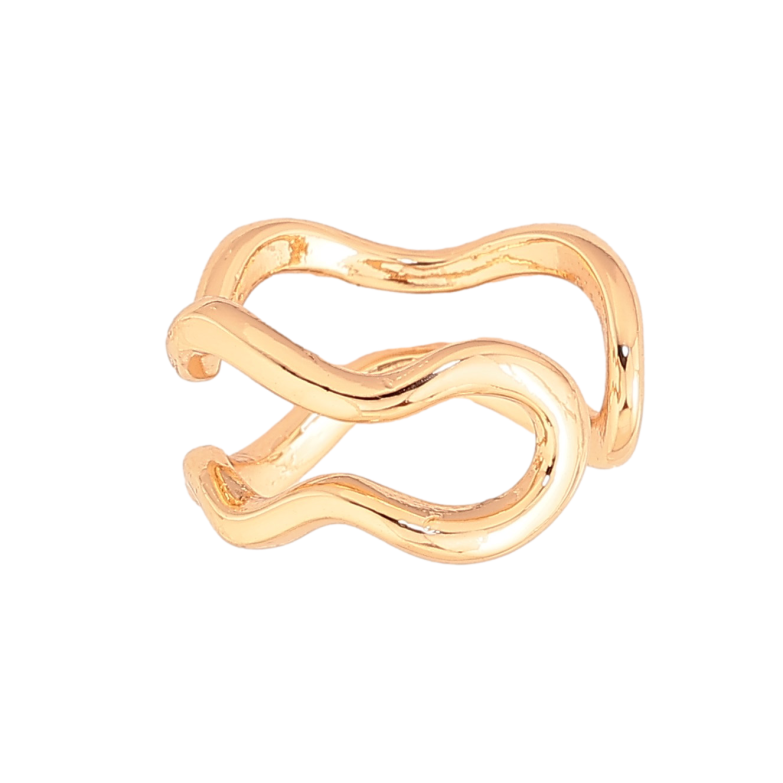 Серьги Xuping цвет Позолота 18К моно-каффа "Волны" (1шт) фото №1 Серьги Xuping цвет Позолота 18К моно-каффа "Волны" (1шт) фото №1