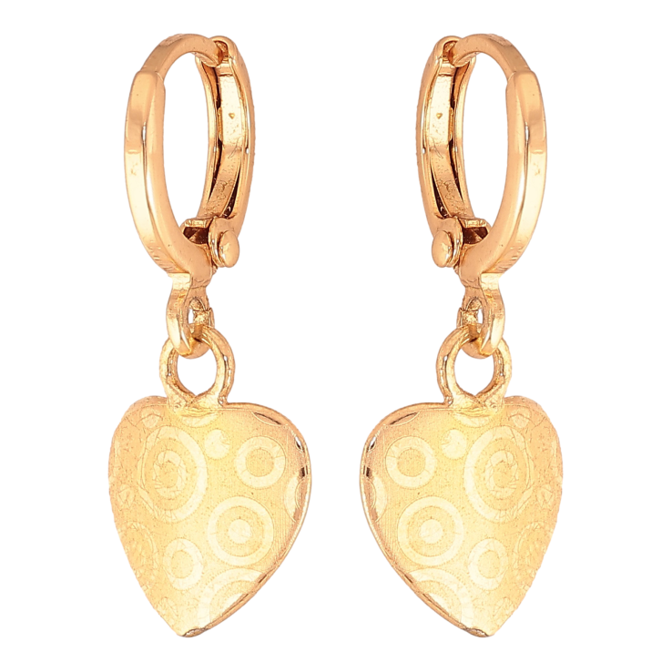 Серьги Xuping цвет Позолота 18К подвески на колечках "Сердечки с узором напылением" фото №18 Серьги Xuping цвет Позолота 18К подвески на колечках "Сердечки с узором напылением" фото №18