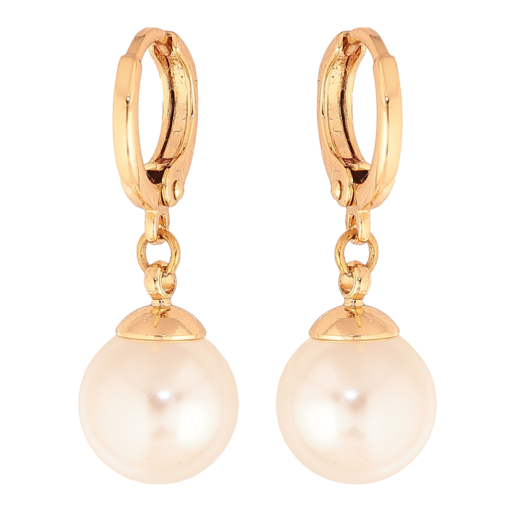 Сережки Xuping колір Позолота 18K підвіски на колечках "Перлини" ø 10мм фото №7