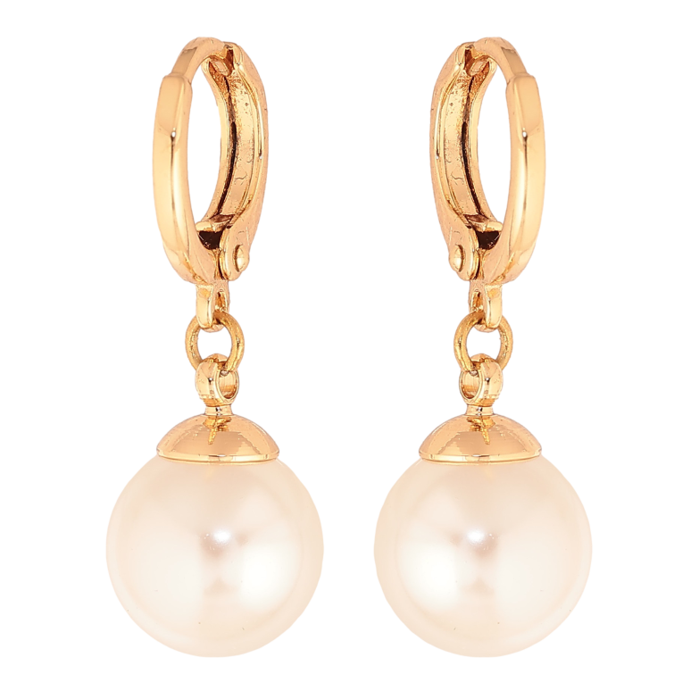 Сережки Xuping колір Позолота 18K підвіски на колечках "Перлини" ø 10мм фото №1