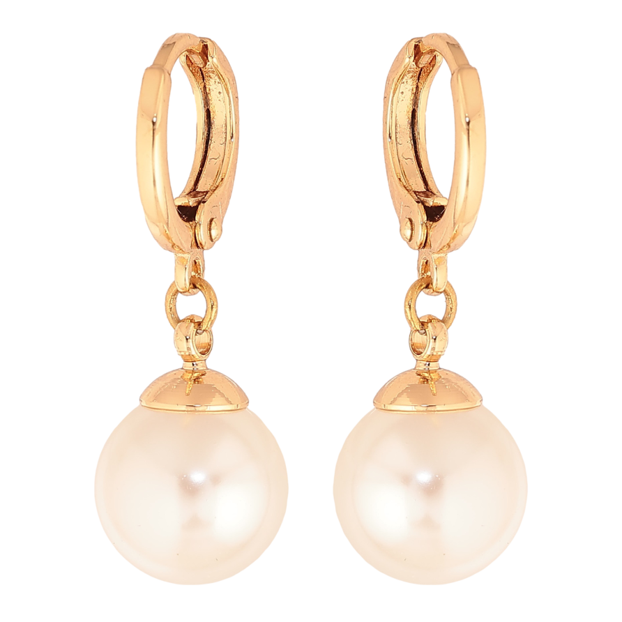 Сережки Xuping колір Позолота 18K підвіски на колечках "Перлини" ø 10мм фото №1