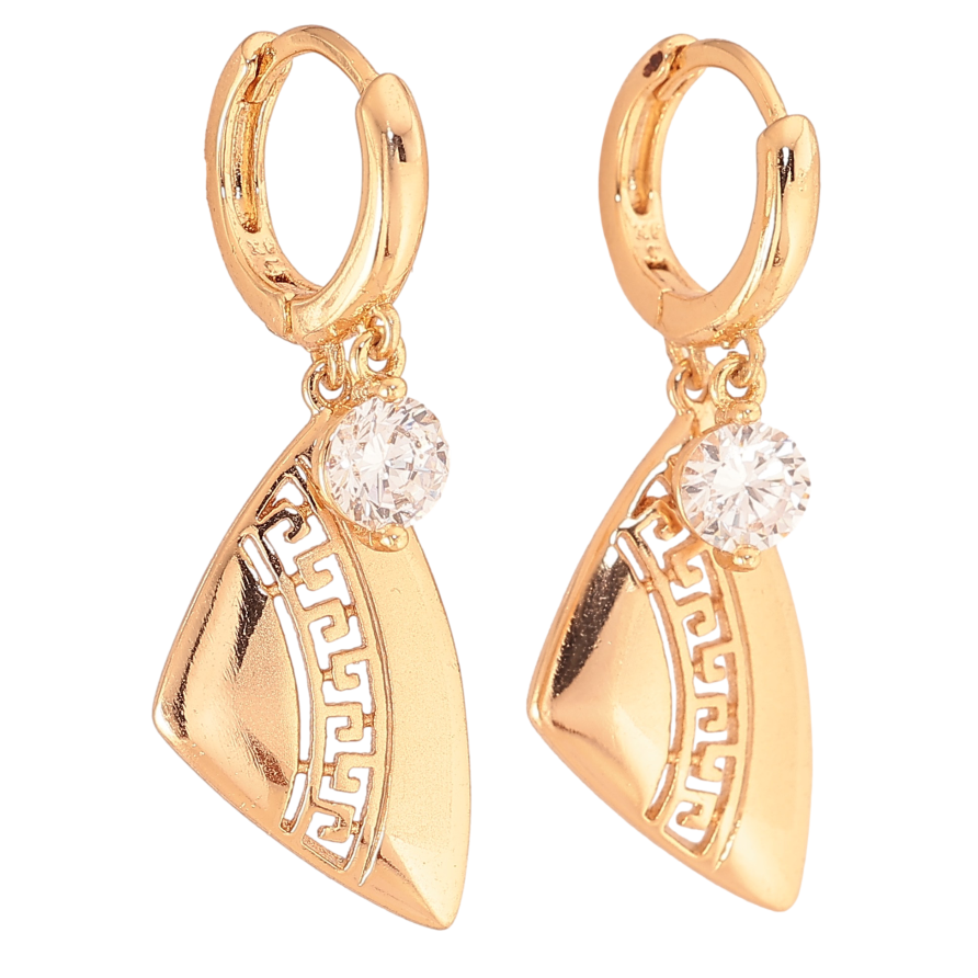 Сережки Xuping колір Позолота 18К підвіски на колечках "Різні підвіски з кристалами" на один бік фото №1