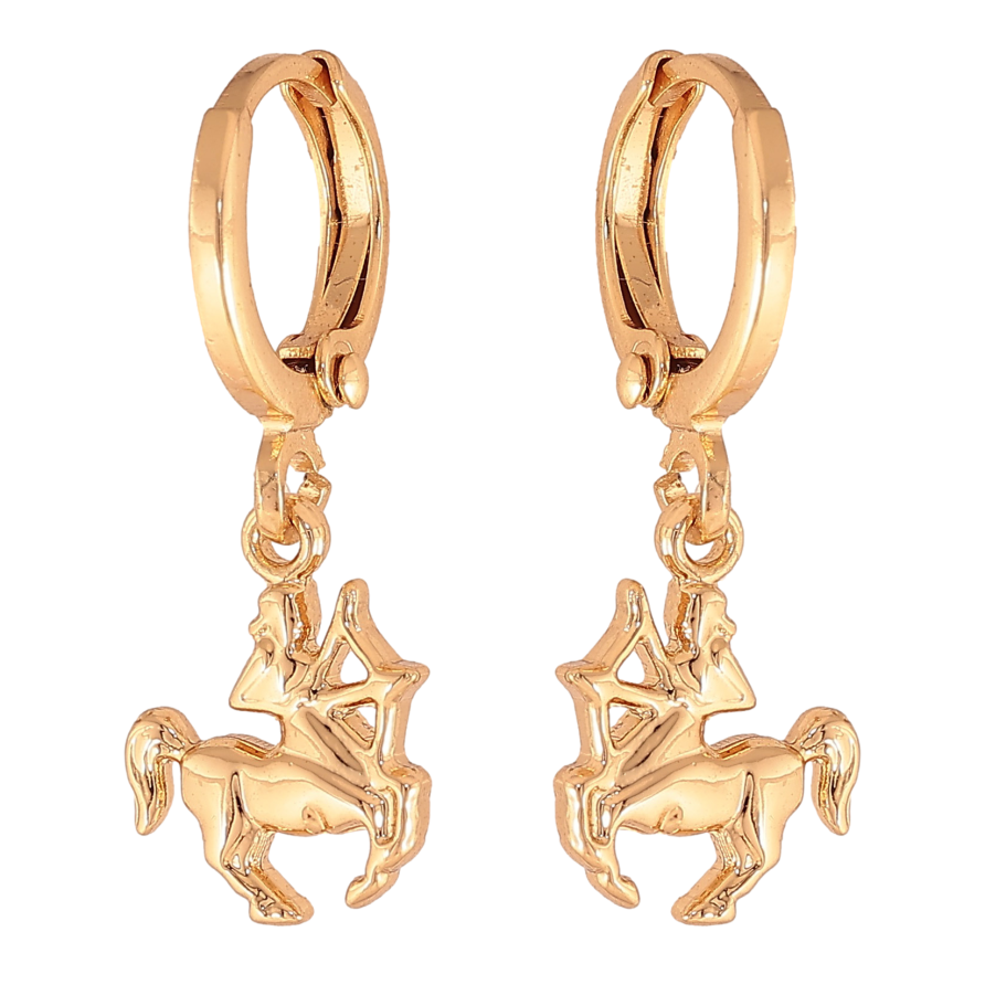 Сережки Xuping колір Позолота 18К підвіски на колечках "Знак Зодіаку Стрілець" фото №1 Сережки Xuping колір Позолота 18К підвіски на колечках "Знак Зодіаку Стрілець" фото №1