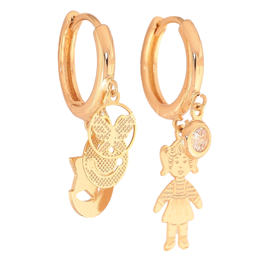 Сережки Xuping колір Позолота 18K підвіски на колечках "Асиметричні підвіски" фото №1 Сережки Xuping колір Позолота 18K підвіски на колечках "Асиметричні підвіски" фото №1