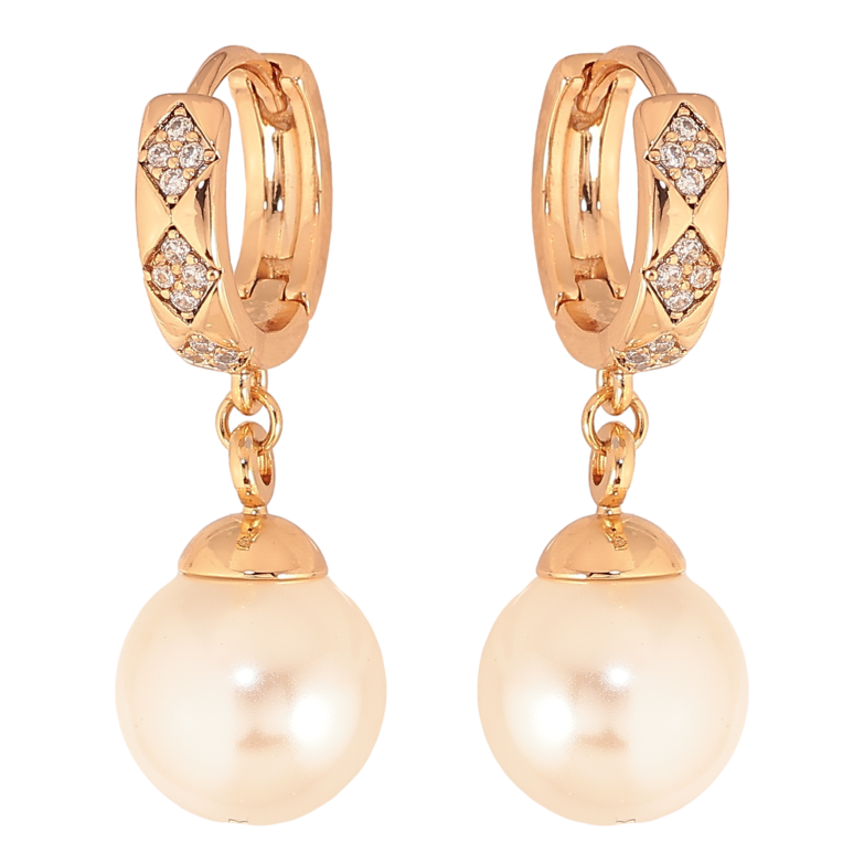 Серьги Xuping цвет Позолота 18К подвески на колечках "Жемчужные подвески" фото №1 Серьги Xuping цвет Позолота 18К подвески на колечках "Жемчужные подвески" фото №1