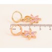 Сережки Xuping колір Позолота 18K підвіски на колечках "Асиметричні квіточки" фото №2