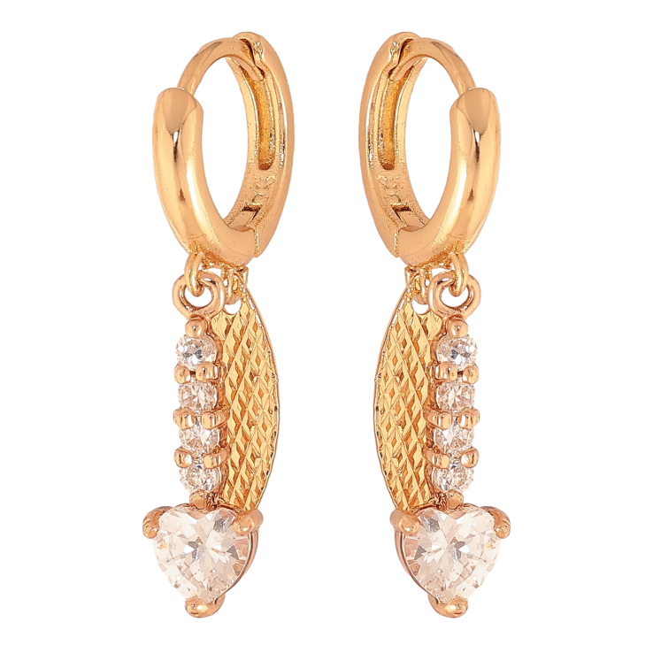 Серьги Xuping цвет Позолота 18K подвески на колечках "Подвески с кристаллами" фото №11