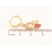 Сережки Xuping колір Позолота 18K підвіски на колечках "Сердечки з червоними кристалами" на один бік фото №2