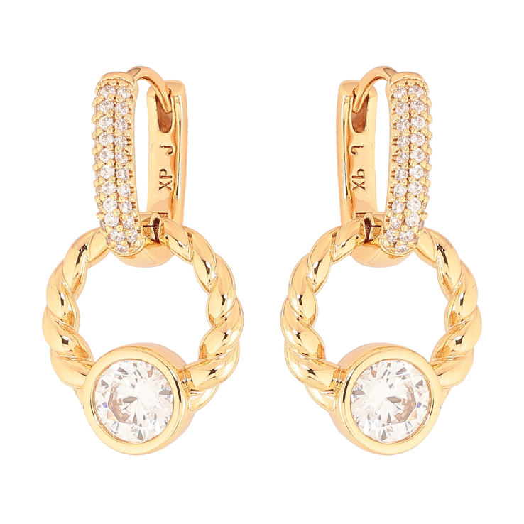 Сережки Xuping колір Позолота 18К підвіски на колечках "Кільця з кристалами" фото №11 Сережки Xuping колір Позолота 18К підвіски на колечках "Кільця з кристалами" фото №11