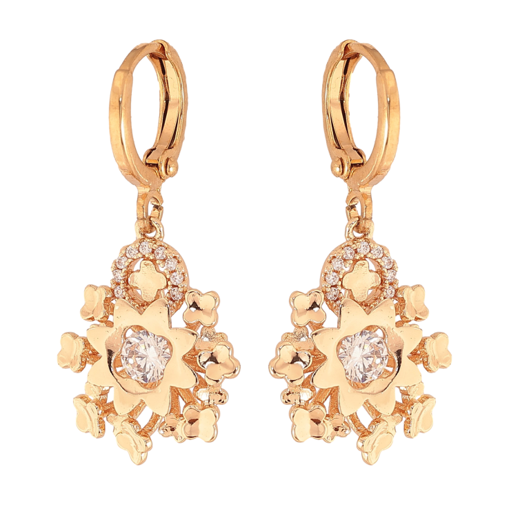 Серьги Xuping цвет Позолота 18К подвески на колечках "Снежинки" фото №16 Серьги Xuping цвет Позолота 18К подвески на колечках "Снежинки" фото №16