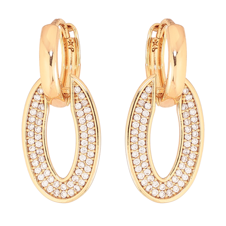 Сережки Xuping колір Позолота 18К підвіски на колечках "Інкрустація кристалами" фото №20