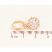 Серьги Xuping цвет Позолота 18K подвески на колечках "Цветочки с кристаллами" фото №2