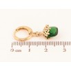 Сережки Xuping колір Позолота 18K підвіски на колечках "Зелені кристали з квіточками" фото №2 Сережки Xuping колір Позолота 18K підвіски на колечках "Зелені кристали з квіточками" фото №2