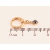 Серьги Xuping цвет Позолота 18K подвески на колечках "Черные кристаллы" ø 4мм фото №2