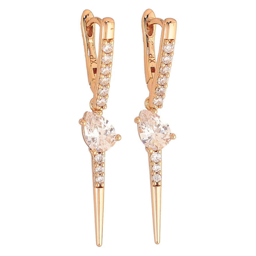 Сережки Xuping колір Позолота 18К підвіски на колечках "Підвіски з кристалами" фото №1 Сережки Xuping колір Позолота 18К підвіски на колечках "Підвіски з кристалами" фото №1