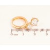 Серьги Xuping цвет Позолота 18K подвески на колечках "Два кристалла" фото №2