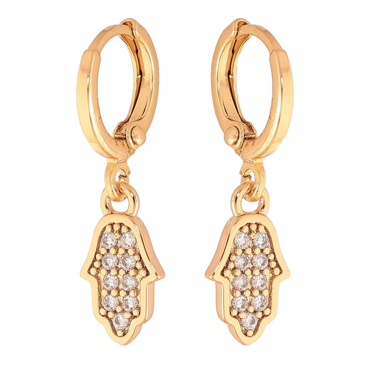 Серьги Xuping цвет Позолота 18K подвески на колечках "Узор с кристаллами" фото №20