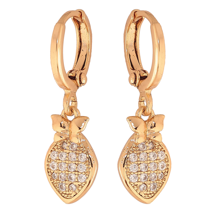 Серьги Xuping цвет Позолота 18K подвески на колечках "Узор с бабочками"  фото №24
