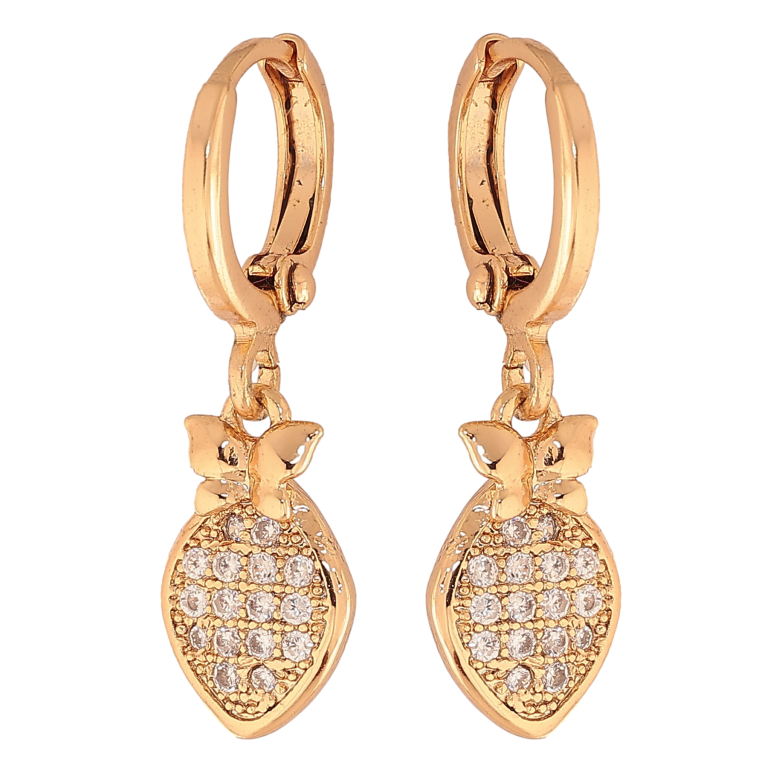 Серьги Xuping цвет Позолота 18K подвески на колечках "Узор с бабочками"  фото №1