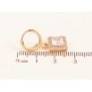 Серьги Xuping цвет Позолота 18K подвески на колечках "Кристальные квадраты" фото №2