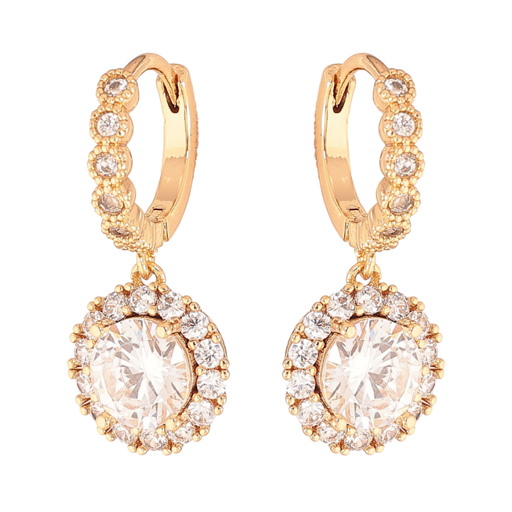 Сережки Xuping колір Позолота 18К підвіски на колечках "Кристальний блиск" фото №6 Сережки Xuping колір Позолота 18К підвіски на колечках "Кристальний блиск" фото №6