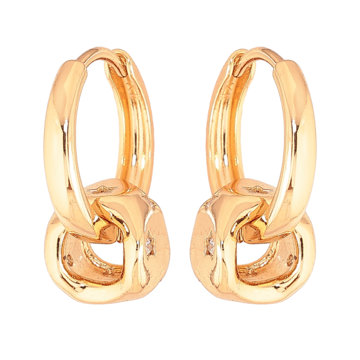 Сережки Xuping колір Позолота 18К підвіски на колечках "Декоративні" 2 в 1 фото №8