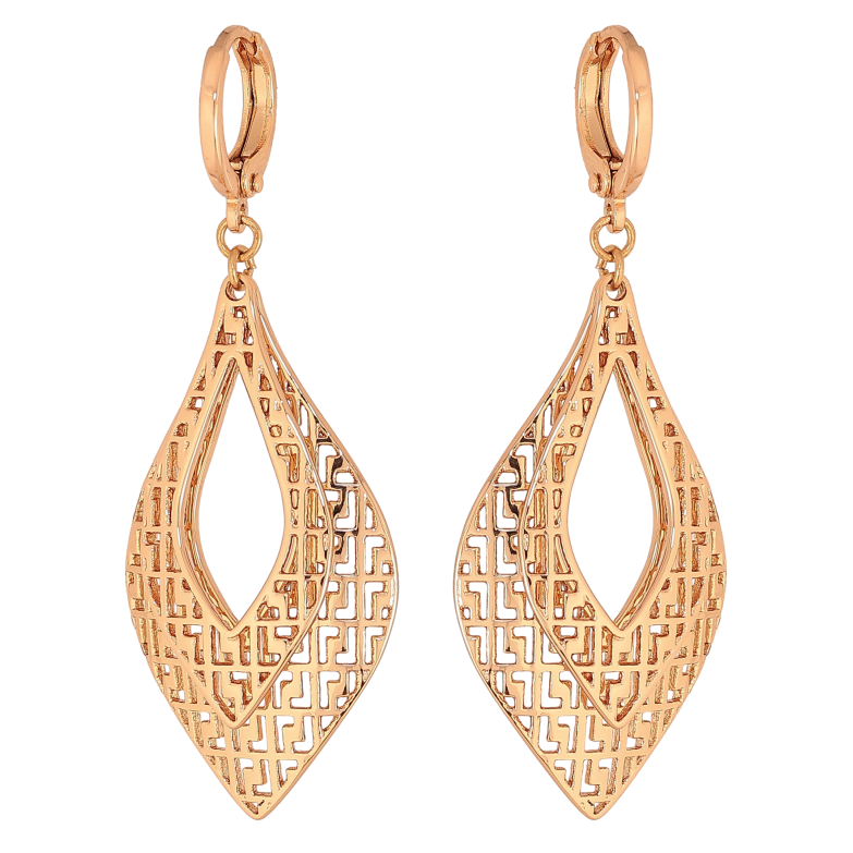 Серьги Xuping цвет Позолота 18К подвески на колечках "Резные подвески" фото №1 Серьги Xuping цвет Позолота 18К подвески на колечках "Резные подвески" фото №1