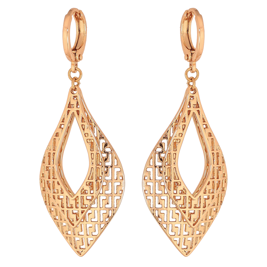 Серьги Xuping цвет Позолота 18К подвески на колечках "Резные подвески" фото №1 Серьги Xuping цвет Позолота 18К подвески на колечках "Резные подвески" фото №1