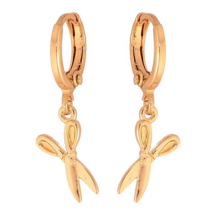 Серьги Xuping цвет Позолота 18K подвески на колечках "Ножницы" фото №14