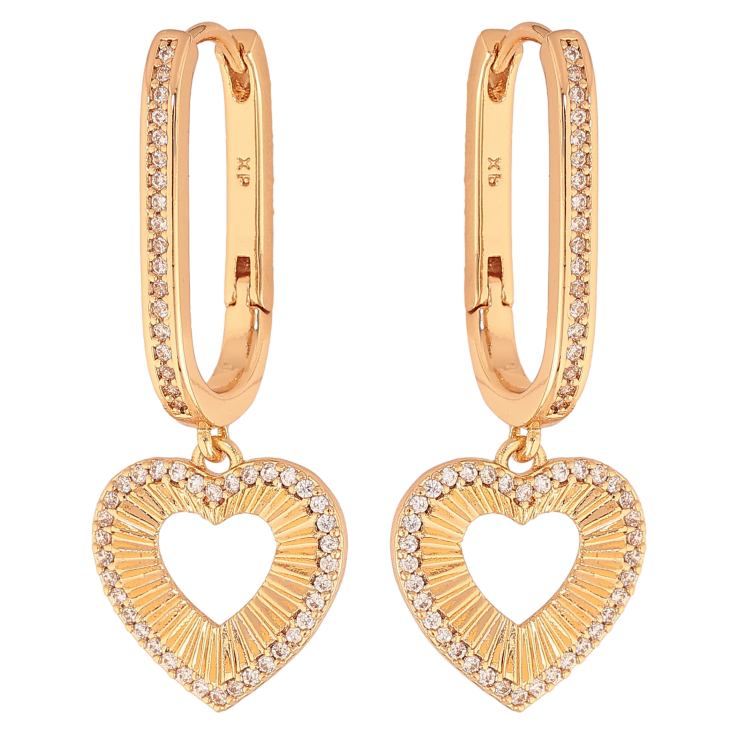 Сережки Xuping колір Позолота 18K підвіски на колечках "Сердечки" фото №8 Сережки Xuping колір Позолота 18K підвіски на колечках "Сердечки" фото №8