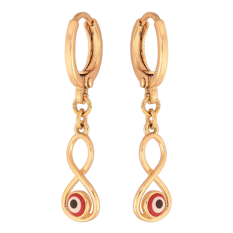 Серьги Xuping цвет Позолота 18K подвески на колечках "Восьмерки" фото №5 Серьги Xuping цвет Позолота 18K подвески на колечках "Восьмерки" фото №5