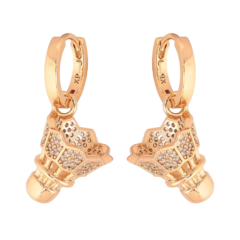 Сережки Xuping колір Позолота 18К підвіски на колечках "Воланчики" 2 в 1 фото №1 Сережки Xuping колір Позолота 18К підвіски на колечках "Воланчики" 2 в 1 фото №1