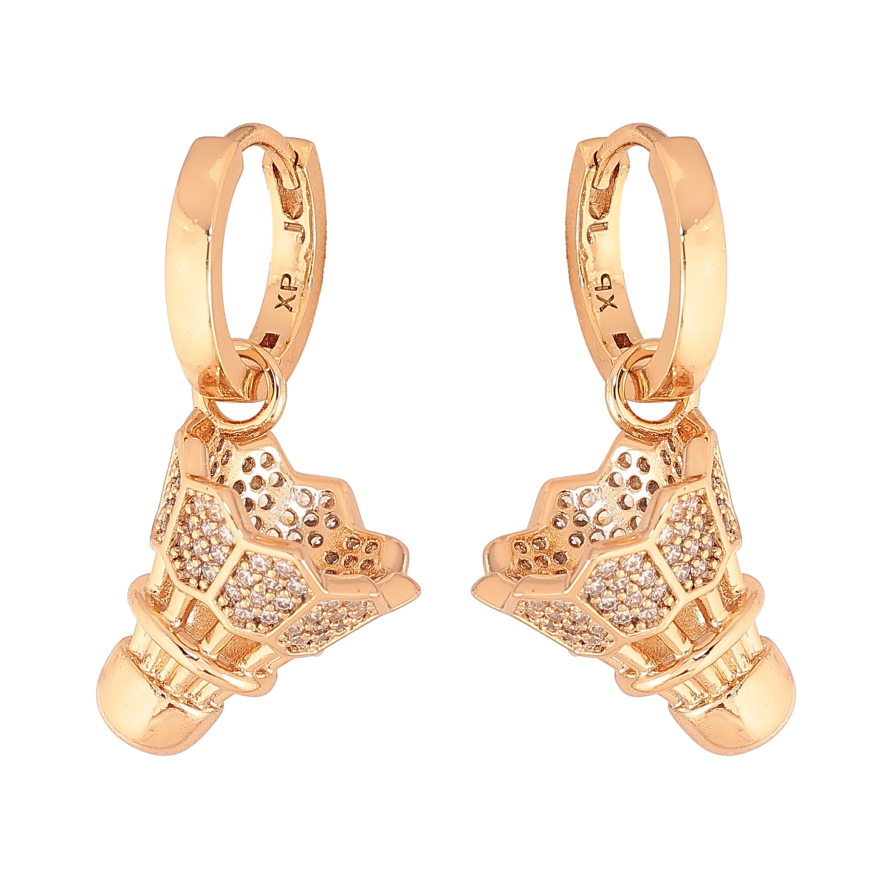 Сережки Xuping колір Позолота 18К підвіски на колечках "Воланчики" 2 в 1 фото №1 Сережки Xuping колір Позолота 18К підвіски на колечках "Воланчики" 2 в 1 фото №1