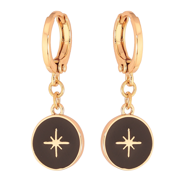 Сережки Xuping колір Позолота 18K підвіски на колечках "Зірка" фото №3