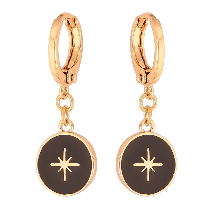Сережки Xuping колір Позолота 18K підвіски на колечках "Зірка" фото №1
