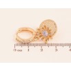 Сережки Xuping колір Позолота 18K підвіски на колечках "Візерунок з кристалами" фото №2